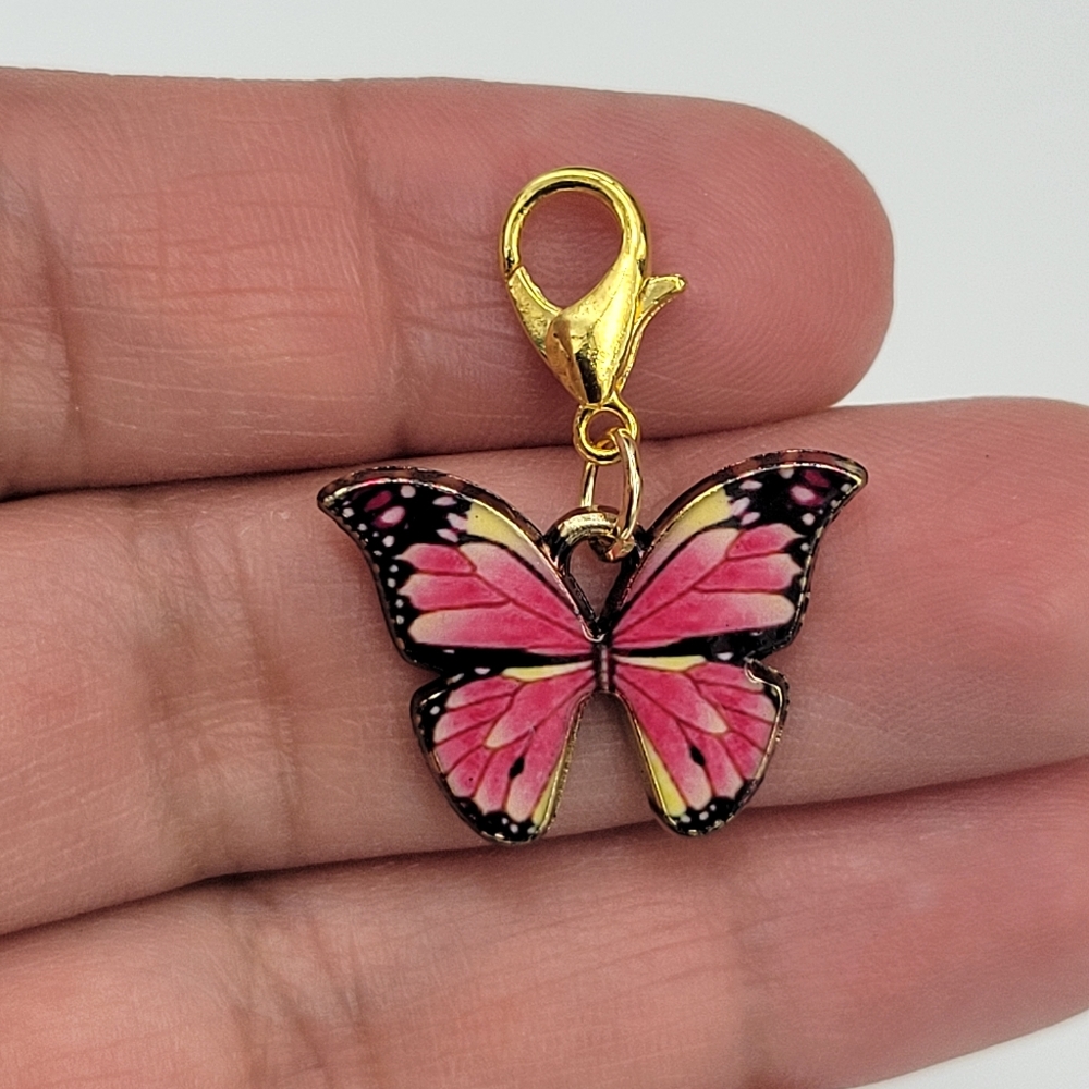 Clip On butterfly Charms planner clipon zipper pull bracelet charms